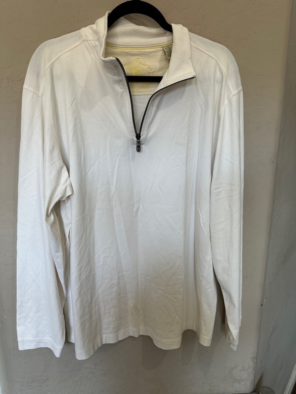 Tommy Bahama White Quarter-Zip Pullover Sweater
